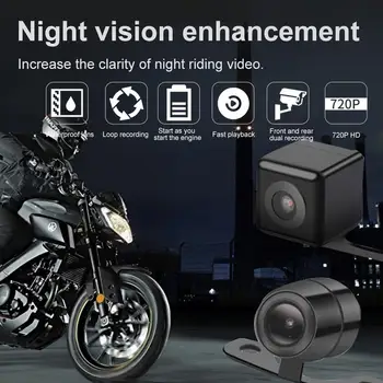 1080P HD Motocykel Kamera DVR Široký Uhol Motora Dash Cam Nepremokavé Nočné Videnie Jazdy Záznamník Predné Zadný Fotoaparát Záznamník