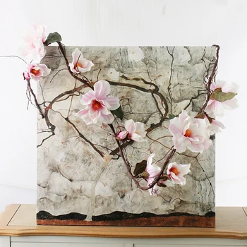 185 cm Umelé Veľké Magnolia Hodvábu kvetov Viniča Pobočky Ratanový nábytok Orchid String Svadobné Arch Krajiny Strany Nástenné Závesné Dekorácie