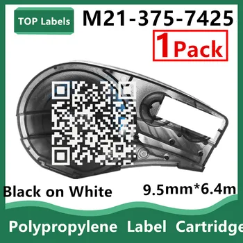 1PK M21-375-7425 Vysokú Kvalitu A Zrozumiteľnosť,Čierne na Bielom Polypropylén Štítku Kazety Značky V Labeller,Ručné Tlačiareň štítkov
