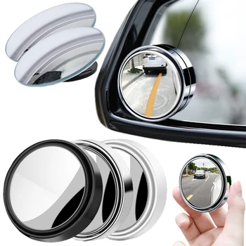 2 ks 360-Stupňový Nastaviteľný Kolo Rám Vypuklé Blind Spot Zrkadlo Bezpečnosť Jazdy Wide-angle Clear Spätné Zrkadlo Auto Príslušenstvo