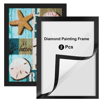 2 KS Farebné Magnetické Foto rámček Diamond Maľovanie Rámy Plagát, Obraz Plátno na maľovanie, Rám Tvorivé Obývacia Izba Domova
