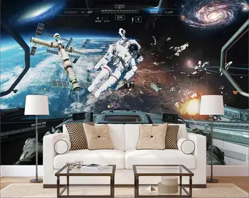 3d foto tapety vlastné nástenné loď astronaut vesmírnej stanice, maľba spálňa domova tapety pre obývacia izba