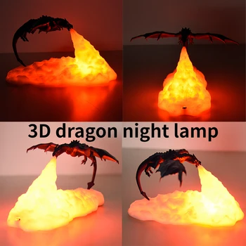 3D Vytlačené LED Dragon Lampy Ako Nočné Svetlo pre Domáce Hot Predaj Ako Mesiac Lampy, Nočné Lampy Najlepších Darčeky pre Deti Dropship