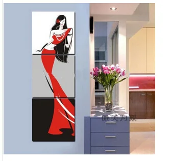 3ks/, veľa Domov Dekoratívne ručné Abstraktné krásy olejomalieb Sfarbenie Sexy Dievča Obraz Na Plátno na stenu, dekorácie pre domov