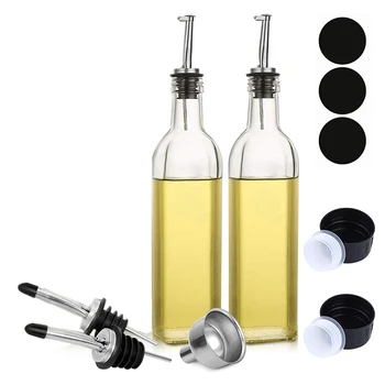500 ml Clear Olej A Ocot Fľašu S Liatím Lievika A Štítok-Olivový Olej Karafa Karafu Za Kuchyňa