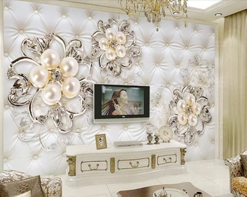 Abstraktných de parede Európskej mäkká taška pearl flower 3d tapety maľby na obývacia izba, spálňa, TV, gauč steny kuchyňa KTV bar, kaviareň