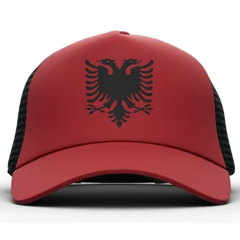 Albánsko Eagle Mládež Študent Zadarmo Vlastné Meno, Číslo Tlače Foto Štátna Vlajka Biela Červená Modrá Čierna Klobúk Bežné Baseball Cap