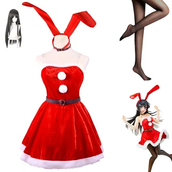 Anime Sakurajima Mai Darebák nesníva o Bunny Dievča Cosplay Kostým Parochňu Šaty Ženu Sexy Kawaii Vianoce, Halloween Oblek