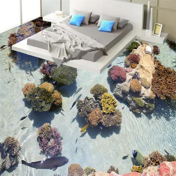 beibehang Moderné 3D podlahy, maľovanie kúpeľňa nástenná maľba HD Coral Moderného Umenia non-slip nepremokavé pribrala samolepiace PVC Tapety
