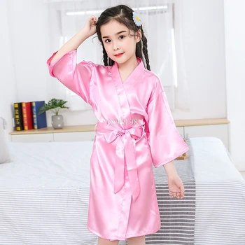 Dievčenské Letné Pyžamo Tenké Oblečenie Umelého Hodvábu Deti Nočná Košeľa Kimono Detský Domov Župan Oblečenie