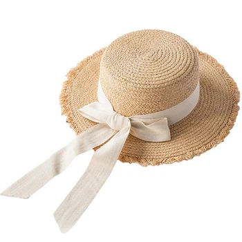 Doitbest letné slnko klobúk luk 100% Raffia spp Módne Slamené klobúky Žien More, pláž dovolenku voľný čas opaľovací krém klobúk