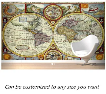 Doprava zadarmo vlastné 3D 17. Storočia, Historické Mapy moderné nástenné nástennú maľbu televízie gauč stenu spálne tapetu.