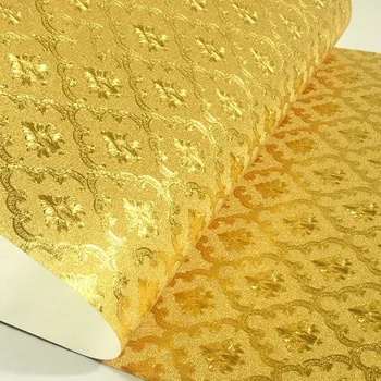Európsky Štýl Luxusné Zlaté Damasku Kvetinové Tapety 3D Roll Obývacia Izba Gauč TV Spálňa Domova PVC Vinyl na Stenu Papiere