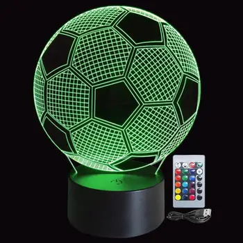 Futbal Nočné Svetlo Futbal 3D Stolná Lampa, Vianočné Dekorácie, Nočné Noc Lampa Atmosféru Svetla, Batoľa, Dieťa Nočné Svetlo