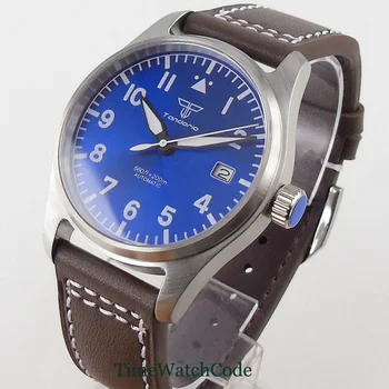 Japonsko NH35 Automatické Mechanické Potápačské Náramkové hodinky 39 mm pánske Hodinky Sapphire Crystal 20ATM Nepremokavé Dátum Modrá Dial Tandorio