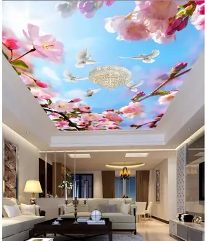 Krásna modrá obloha strop 3d tapeta pre moderné obývacia izba nástenné maľby stropy 3d nástenné maľby