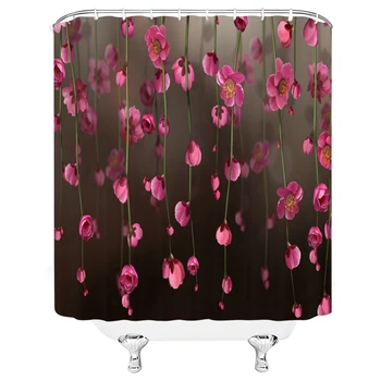 Kvalitné Krásne Kvety, Textílie Sprchový Záves Nepremokavé Kúpeľňa Závesy pre Kúpeľňa Dekor s Háčikmi