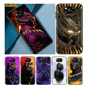 Marvel Black Panther pre Xiao Poco X3 NFC X2 M3 M2 F2 F3 Pro C3 F1 A2 Lite Mix3 Hrať Silikónové Mäkké Čierne Telefón Prípade