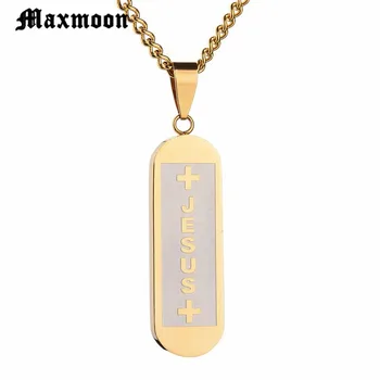 Maxmoon Nehrdzavejúcej Ocele Ježiš Náhrdelníky Kresťanské Kresťanstvo Prívesok Šperky, Náhrdelníky Žien alebo Mužov collares