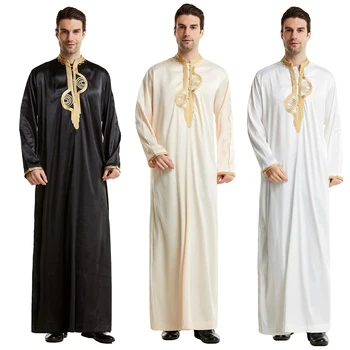 Moslimské Saudskej Arabských Mens Župan Dlhý Rukáv Thobe Jubba Dishdasha Thawb Thoub Kaftan Islamské Oblečenie Kaftane Dubaj Blízkom Východe Šaty