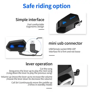 Motocykel Bluetooth Headset Nepremokavé 16H Hracieho Času Intercom Slúchadlá pre Prilby