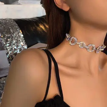 Móda klasické Keychain Drahokamu žien náhrdelník golier hot predaj strany žien Náhrdelník Šperky
