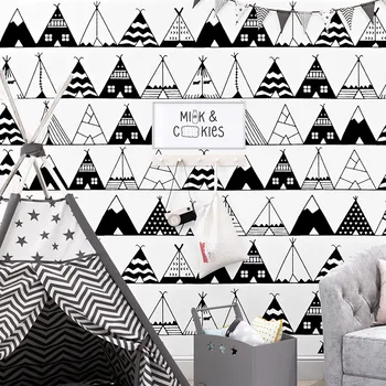 Nordic čierny trojuholník tapety moderný minimalistický Geometrické obývacia izba tapety detskej izby abstraktných de parede