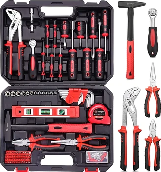Nová nízka cena Základy Domácnosti Tool Kit s Nástrojom Skladovanie Prípade 142 Kus