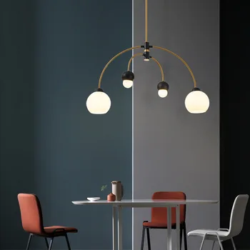 Nové Nordic LED Luster Obývacia Izba Otočná Kreatívne Modelovanie Lampy Sklo, Spálne, Jedáleň, Moderná Izba Dekor Svetlá