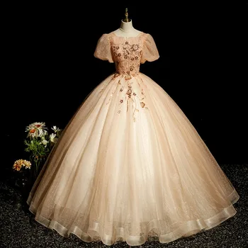 Nové Vestidos Party Šaty Luxusné Quinceanera Šaty Klasické Čipky Sequin Plesové Šaty, Elegantné Prom Šaty Prispôsobiť Župan De Bal