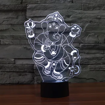 Nový typ zahraničného obchodu, ako Boh sedem farieb 3D lampa nápaditosť energeticky úsporné LED ilúzie lampa hračky Vianočný darček