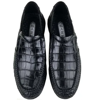ousidun nový krokodílej Mužov topánky mužská obuv pre Voľný čas business Kožené topánky Nízky rez Mužov topánky