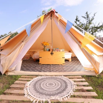 Playdo luxusného rodinného outdoor camping 3m 4m 5m 6m 7m nepremokavé bavlna plátno bell stan