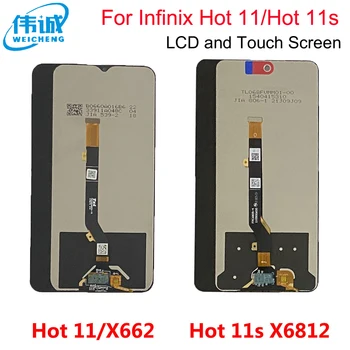 Pre Infinix Hot 11s X6812 X6812B LCD Displej Dotykový Displej Digitalizátorom. Pre Infinix Hot 11 X662 X662B Snímač LCD Displej