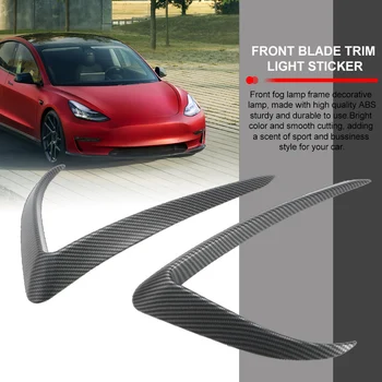 Pre Tesla Model 3 Model3 2017-2021 Auto Predné Stierače Výbava Svetlo Obočie Vietor Nôž Bumper Kryt Nálepky, ABS, Hmlové Svietidlo Dekorácie