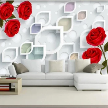 Prispôsobený Tapety 3D Fashion Ruže Kvet nástenná maľba Jednoduchý trojrozmerný 3D обои Obývacia Izba, Spálňa, TV joj, Steny papier