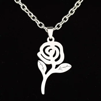 Romantické Ruže Kvet Náhrdelníky z Nehrdzavejúcej Ocele Reťazca Krásy Zviera Náhrdelník dámske Módne Doplnky Collier Femme