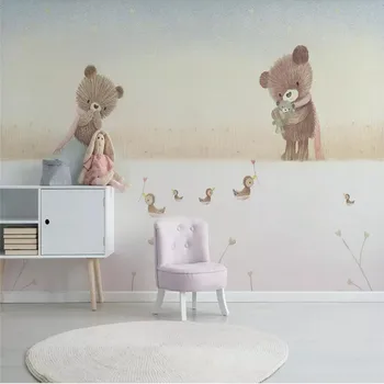 Roztomilý medveď detskej izby pozadí steny profesionálna výroba, nástenná maľba tapety veľkoobchod vlastný plagát, fotografia na stenu