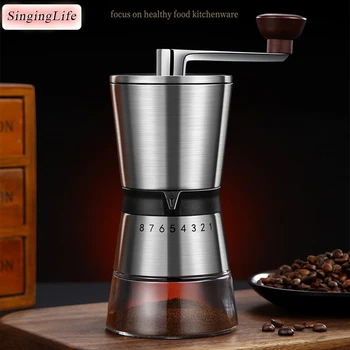 Ručné Prenosné Mlynček Na Kávu Odnímateľný Coffee Bean Brúska 304 Nerezovej Ocele, Kuchyne, Kancelárie Veľká Kapacita Ručne Kľukou Nástroje
