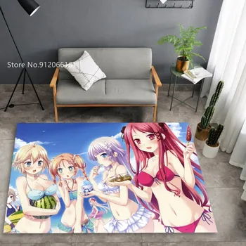 Sexy Anime, Podlahy Koberec, Krásne Krásne Kawaii Lady Doormats 3D Tlač Pre Spálne, Obývacej Miestnosti Podlahové Rohože Domov Textilné Podlahové Koberce