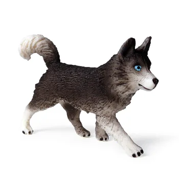 Simulácia statické pevné voľne žijúcich zvierat Husky, model psa detí ruky hračku príslušenstvo veľkoobchod