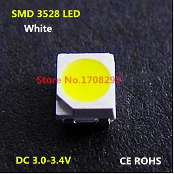 SMD 3528 LED biela 2000pcs/kategória 6-8Lum/ks Farba 6000-6500K vysoké svetlé led dióda 3.0-3.4 V, RoHS Doprava Zadarmo