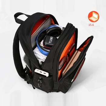 Tagdot Značky 15.6 Palcový Notebook Bbackpack Muž Multifunkčné Nylon Handričkou Street Fashion Vodotesný Batoh USB Travel Školské tašky