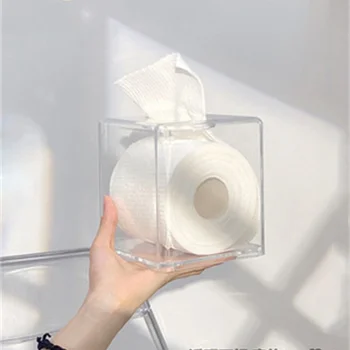 Transparentné Akrylátové Vreckovku Box Ploche Obrúsok Skladovanie Nordic Rolka Papiera Držiak Wc, Kúpeľňa Uterák Na Tvár