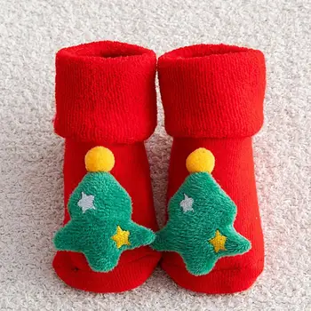 Udržať v Teple Žiadny Zápach Non-slip Batole Detské Vianočné Ponožky Výzdoba pre Strán