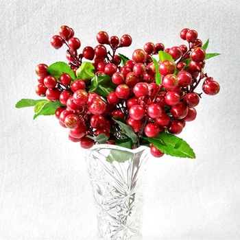 Umelé Falošné Kvetinové Svadobné Kytice Simulácia Berry Čučoriedka Estetické Izba Dekor Obaly Na Kvety, Izbové Rastliny