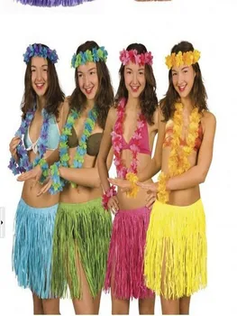 Umelých Plastických Vlákien Havajské Grass Dance Sukne Hra Výkon Kostýmy Fanúšikov Fandiť Príslušenstvo Party Dekorácie (Nastavené z 5