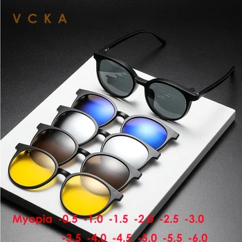 VCKA Kolo Magnet Klip na Okuliare Krátkozrakosť Okuliare -0.5 Na -10 Diopter 1.56/1.61/1.67 Predpis Okuliare Proti Blue Ray