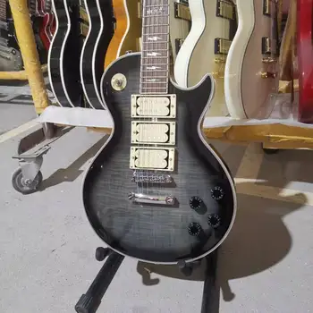 Vlastná Elektrická Gitara Čierne Kruh Transparentné Ace Frehley Vysokej Kvality Rosewood Hmatníkom 3 Snímače Mahagón Guitarra
