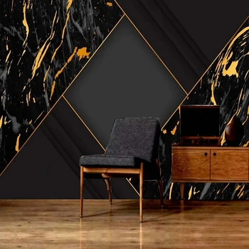 Vlastné 3D nástennú maľbu, Tapety Nordic Moderné Golden Line Prekladané Cestná Retro Pozadí Stene Obývacej Izby Pre Spálne Abstraktných De Parede
